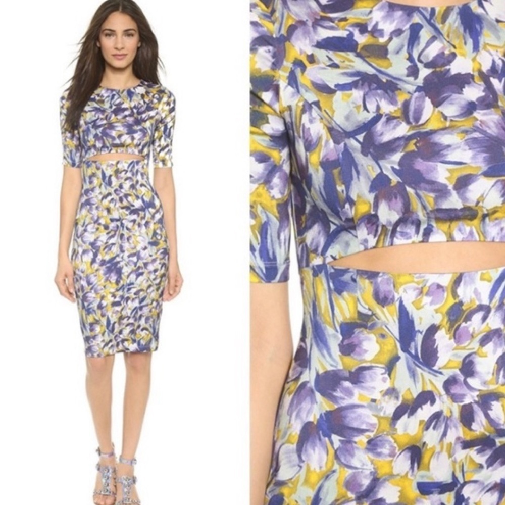 SUNO cut out silk crepe dress 6